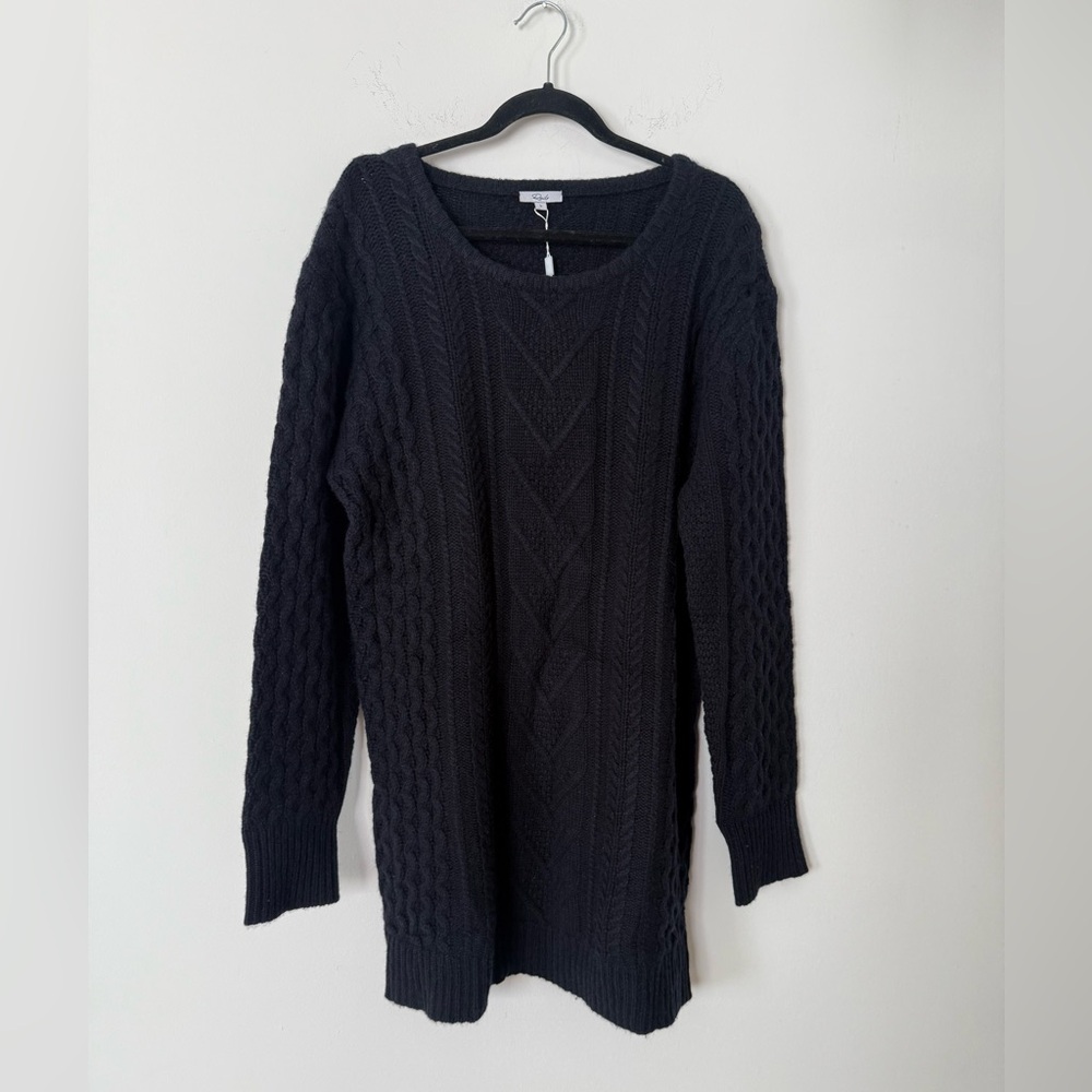 NWT Rails Jesse Wool & Cashmere Cable Knit Sweater Dress in Midnight Size Large - Picture 6 of 11
